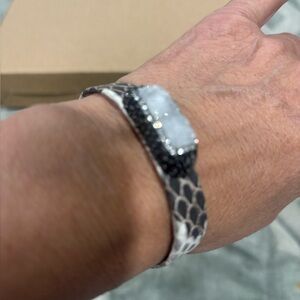 Beautiful Reptile Patterned Bracelet with druzzy cut crystal